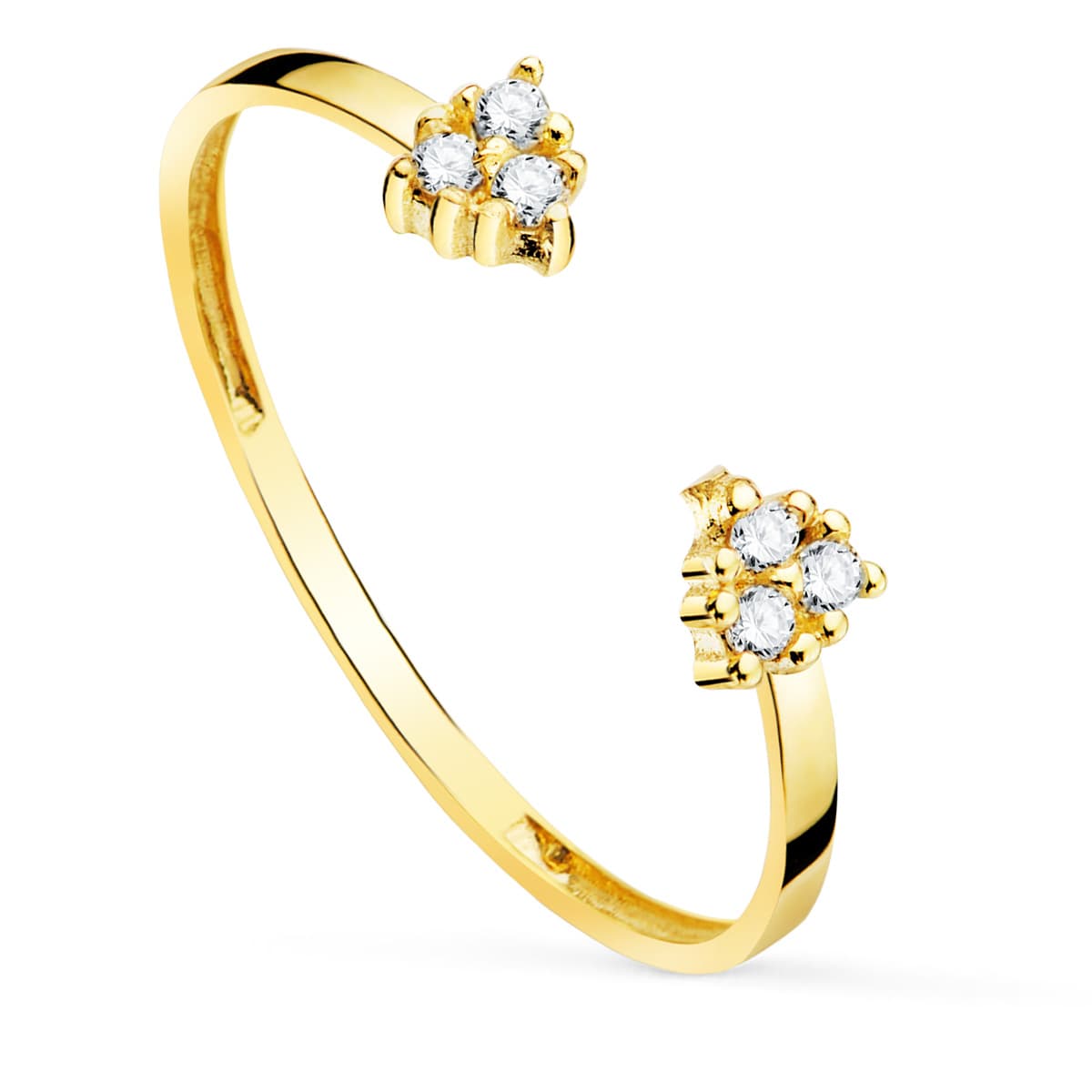 18K SORTIJA ORO AMARILLO DIAMANTES 0.0480 QTS. CUERPO 1.10 MM