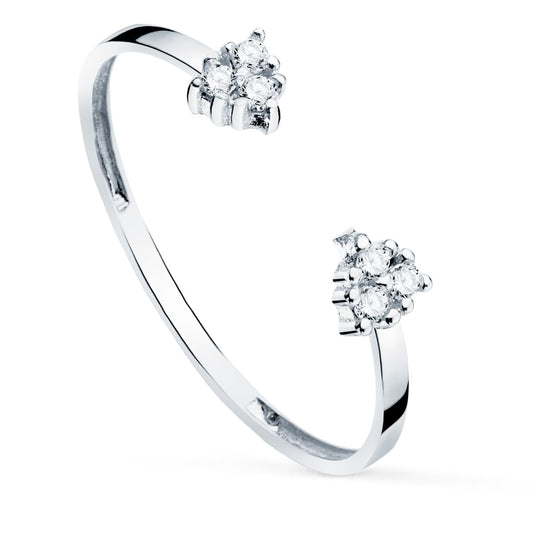 18K SORTIJA ORO BLANCO DIAMANTES 0,0480 QTS. VS2-G CUERPO 1,10 MM