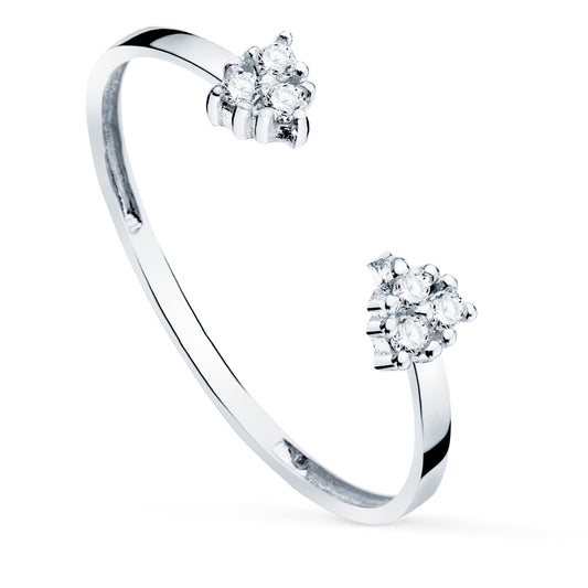 18K SORTIJA ORO BLANCO DIAMANTES DE LABORATORIO 0,0480 QTS. VS2-G CUERPO 1,10 MM