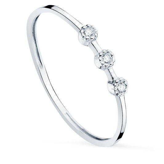 18K SORTIJA ORO BLANCO DIAMANTES 0,0240 QTS. CUERPO 1,10 MM VS2-G