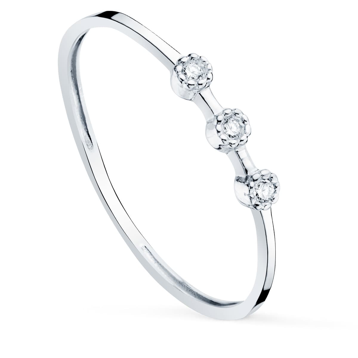 18K SORTIJA ORO BLANCO DIAMANTES 0,0240 QTS. CUERPO 1,10 MM VS2-G