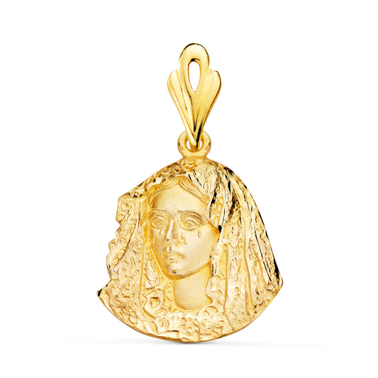 Medalla Silueta Virgen Macarena 21 x 20 mm de oro amarillo 18K