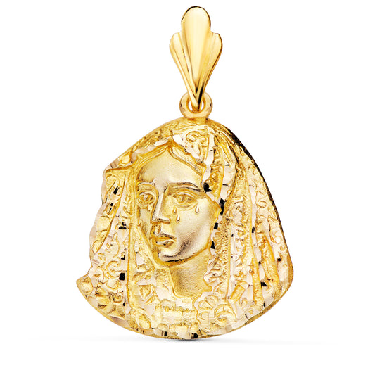 Medalla Silueta Virgen Macarena 29 x 28 mm de oro amarillo 18K