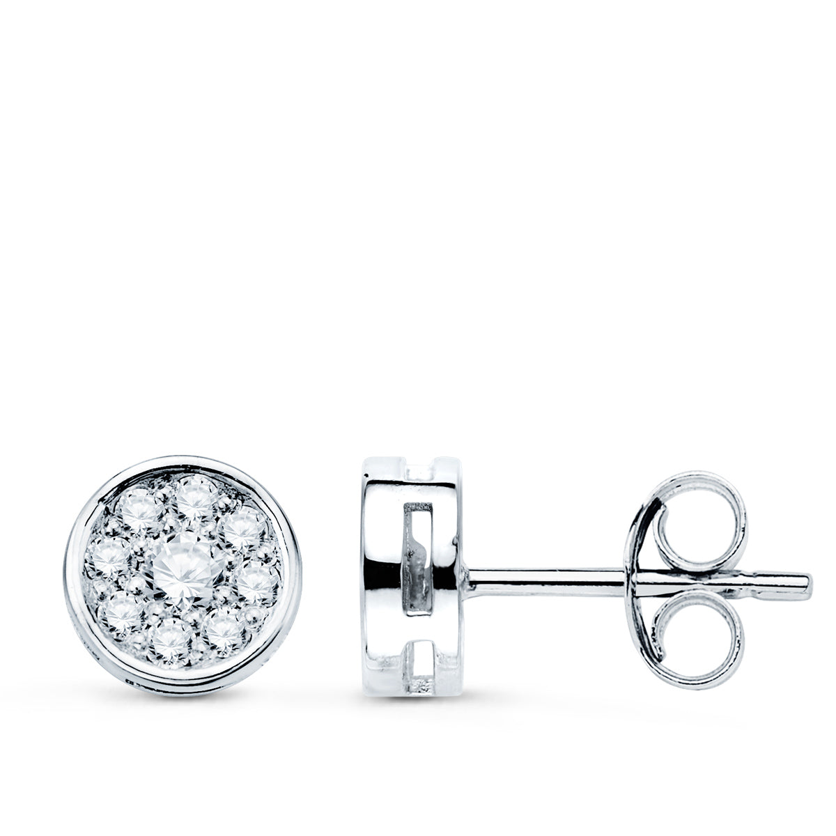 Pendientes con 18 Diamantes Laboratorio Vs2-g 0,360 Qtes. Medida: 7 x 7 mm. de oro blanco 18K
