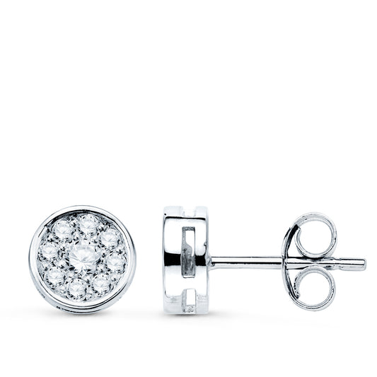 Pendientes con 18 Diamantes Laboratorio Vs2-g 0,360 Qtes. Medida: 7 x 7 mm. de oro blanco 18K