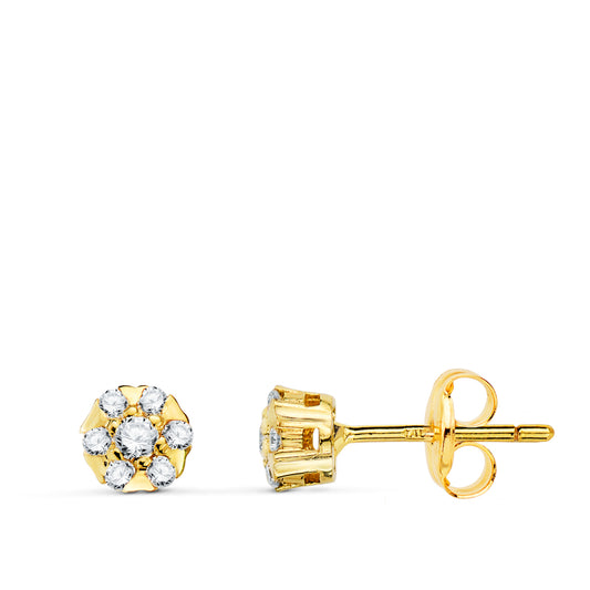 Pendientes 14 Diamantes Laboratorio 0,254 Qtes Vs2-g. Medida: 5 x 5 mm. presión de oro amarillo 18K