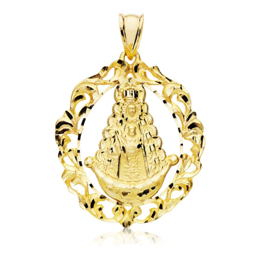 Medalla Cerco Virgen del Rocio 40 x 33 mm de oro amarillo 18K