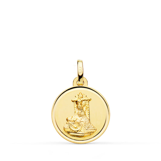 Medalla Virgen de Las Angustias Bisel 16 mm de oro amarillo 18K