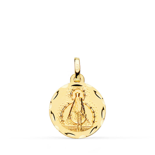 Medalla Virgen de la Cabeza Tallada 16 mm de oro amarillo 18K