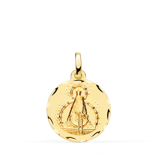 Medalla Virgen de la Cabeza Tallada 18 mm de oro amarillo 18K