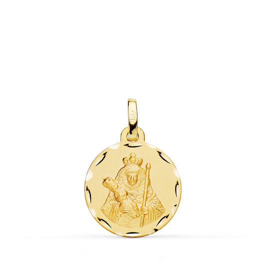 Medalla Nuestra Señora de la Candelaria Tallada 16 mm de oro amarillo 18K