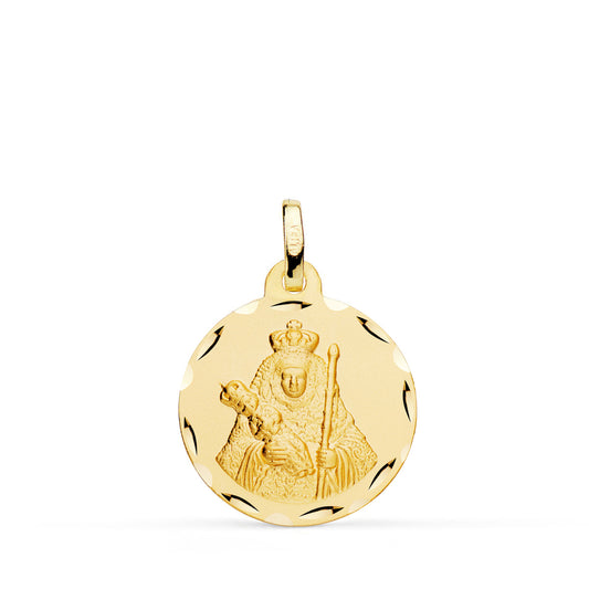 Medalla Nuestra Señora de la Candelaria Tallada 18 mm de oro amarillo 18K