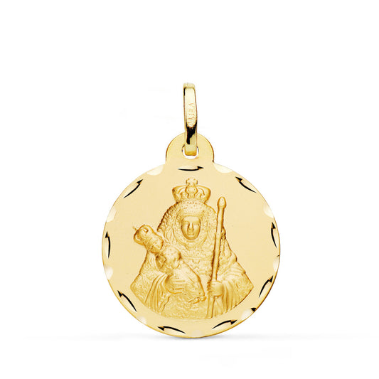 Medalla Nuestra Señora de la Candelaria Tallada 22 mm de oro amarillo 18K