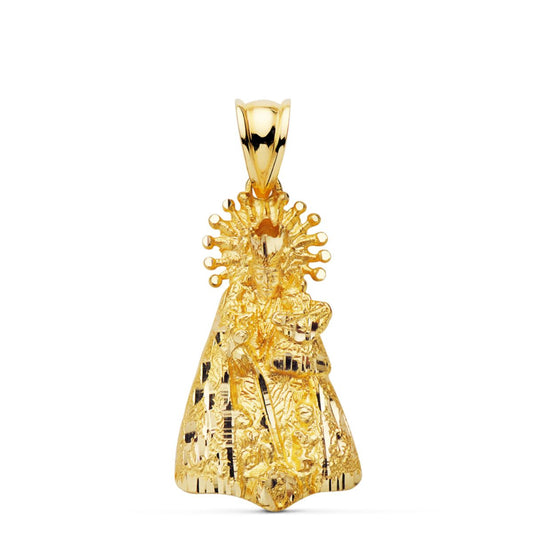 Medalla Colgante Virgen de Los Desamparados Silueta 23 x 14 mm de oro amarillo 18K