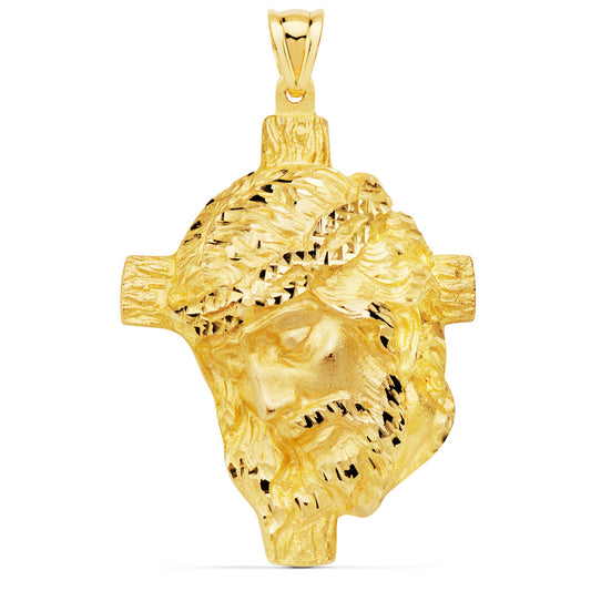 Colgante Cabeza de Cristo Fundido 48 x 38 mm de oro amarillo 18K