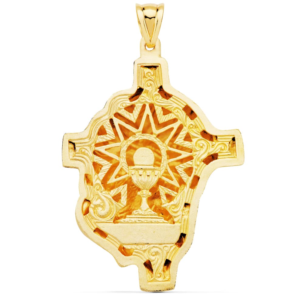 18K COLGANTE ORO AMARILLO CABEZA DE CRISTO FUNDIDO 48X38 MM