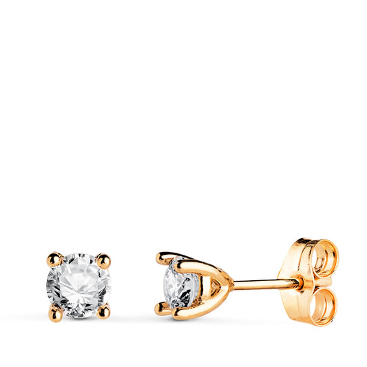 Pendientes Diamantes Laboratorio Talla Brillante 4,5 mm 0,600 Qts. Vs2-g. de oro amarillo 18K