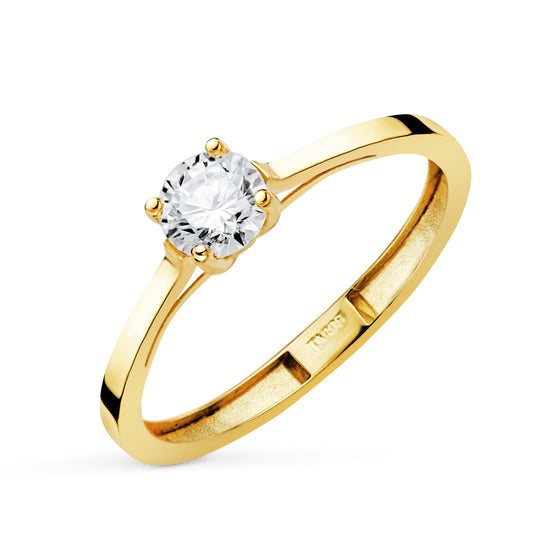 Solitario 4 Garras con Diamante Laboratorio 0,30 Qtes. G - Vs1 de oro amarillo 18K