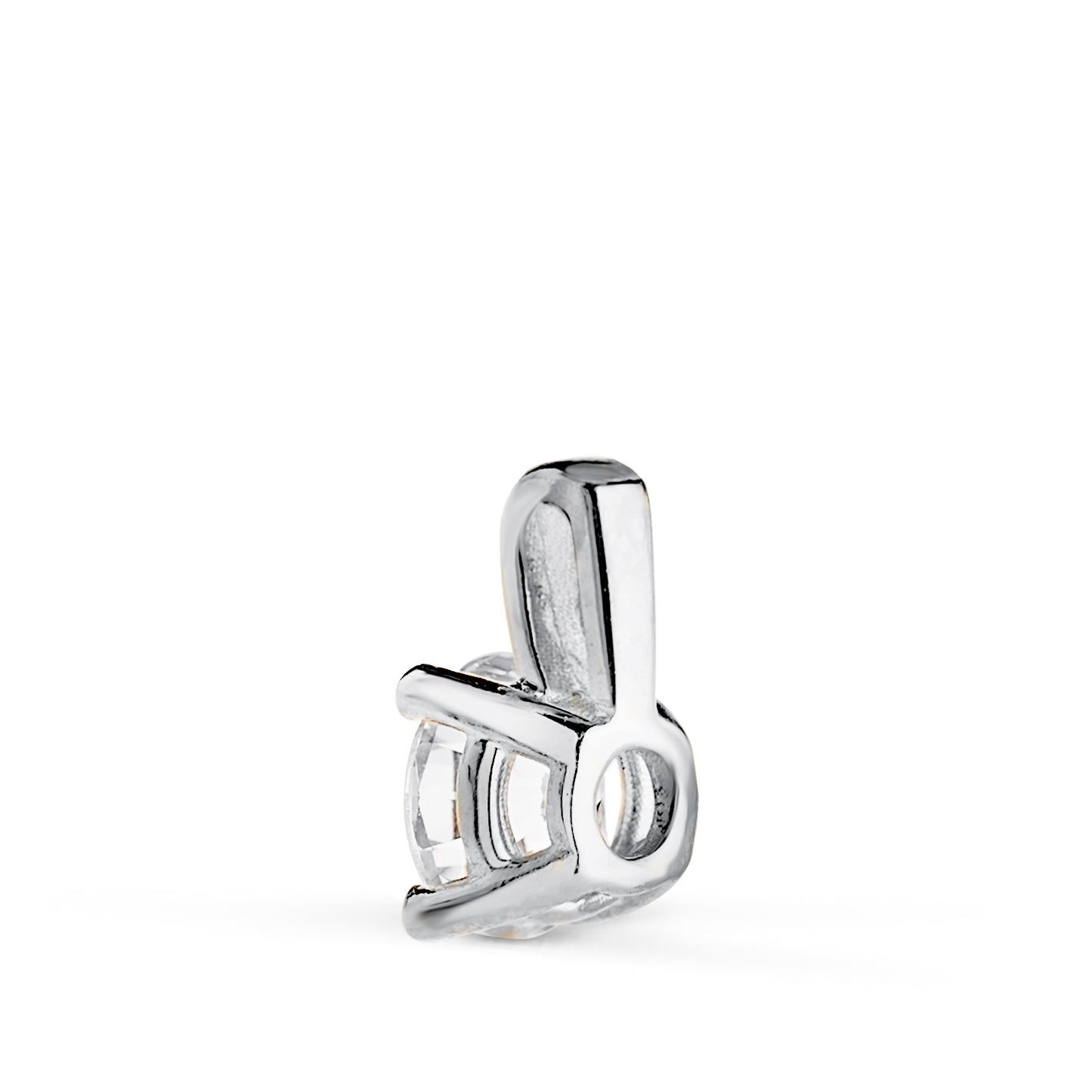 18K COLGANTE ORO BLANCO DIAMANTE LABORATORIO TALLA BRILLANTE 5MM 0,500 QTES. G-VS1. MEDIDA: 9X5 MM