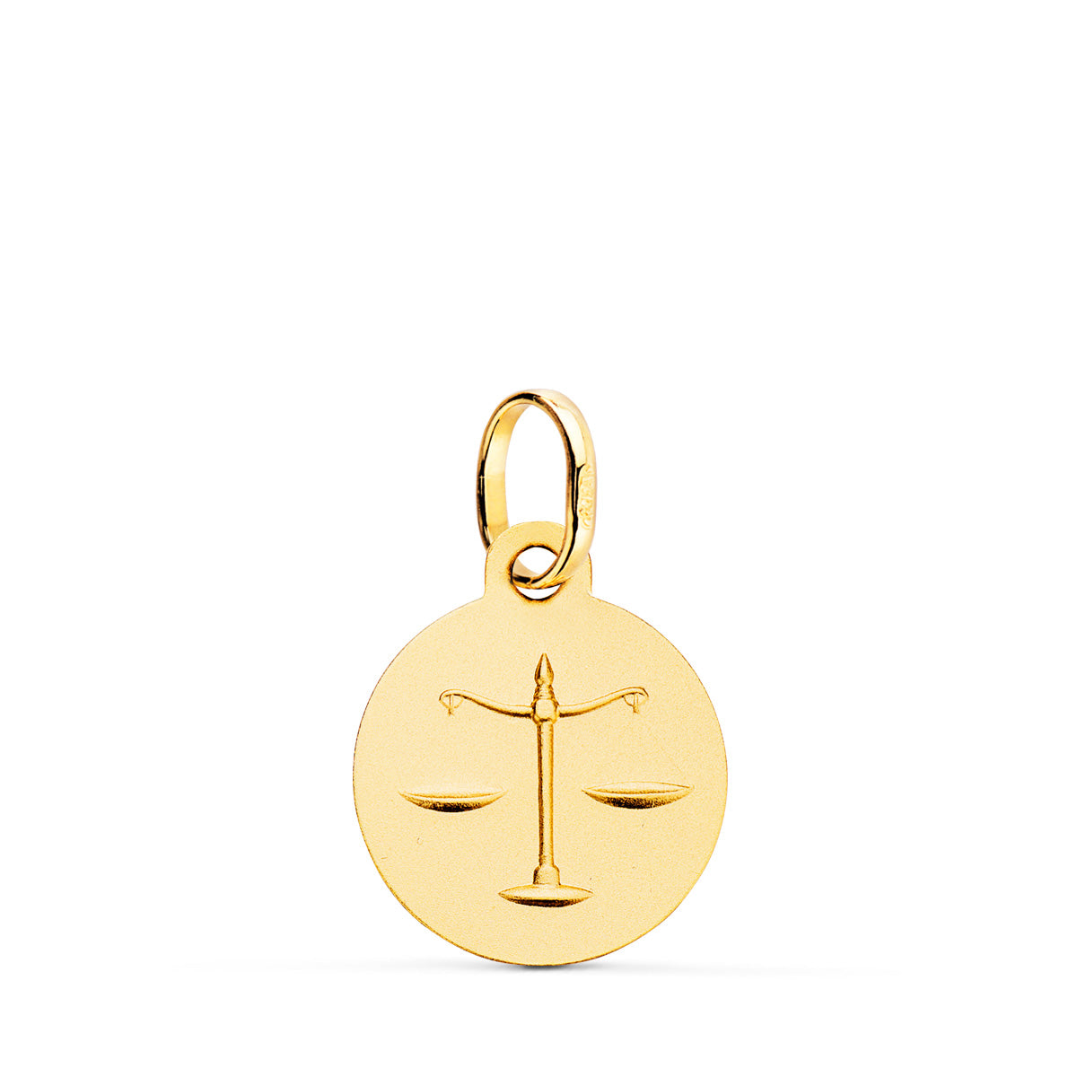 Medalla Horoscopo Libra Matizada 13 mm de oro amarillo 18K