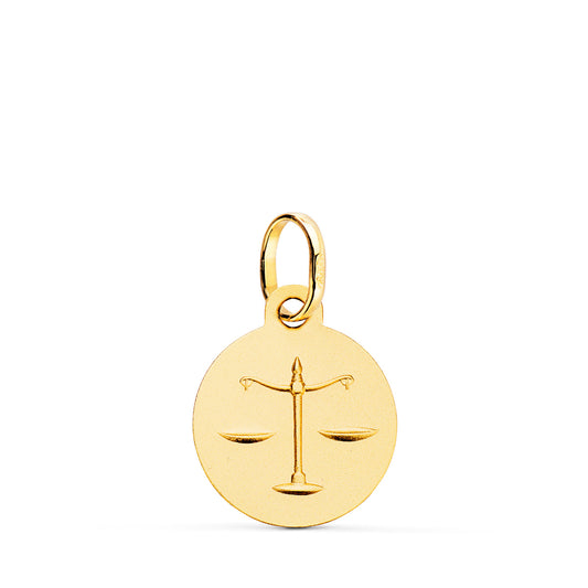 Medalla Horoscopo Libra Matizada 13 mm de oro amarillo 18K
