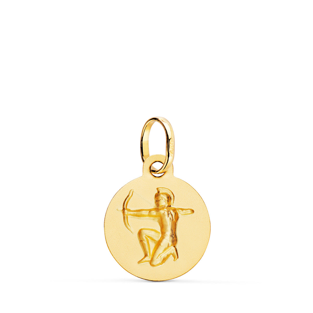 Medalla Horoscopo Sagitario Matizada 13 mm de oro amarillo 18K