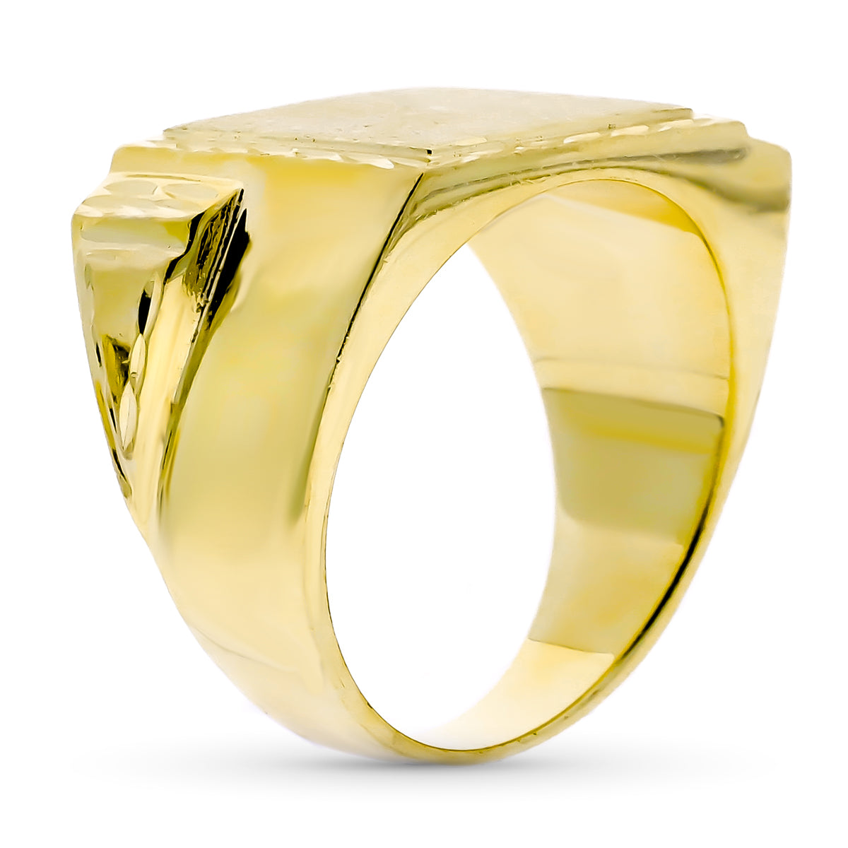 Sello Caballero Macizo Cuadrado 12 x 14 mm de oro amarillo 18K