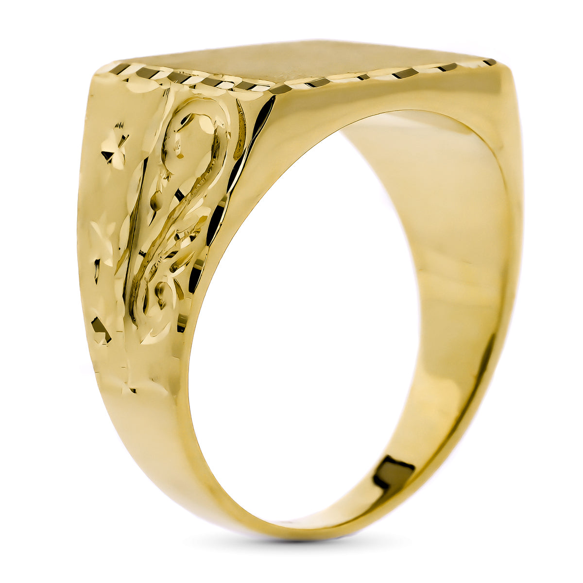 Sello Caballero Macizo Tallado Zona Grabado: 15 x 14 mm de oro amarillo 18K