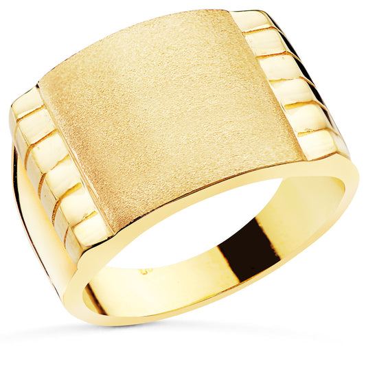 Sello Caballero Macizo Talladozona Grabado 15 x 15 mm de oro amarillo 18K