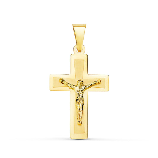 Cruz Brillo con Cristo 25 x 17 mm de oro amarillo 18K