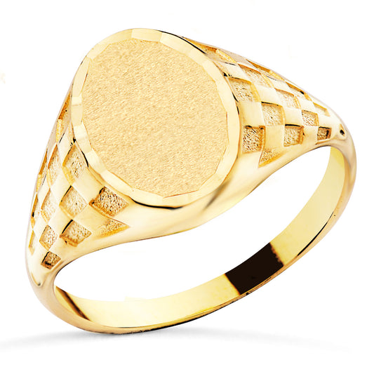 Sello Cadete Macizo Tallado Cabeza Oval. Zona Grabado 13 x 9 mm de oro amarillo 18K