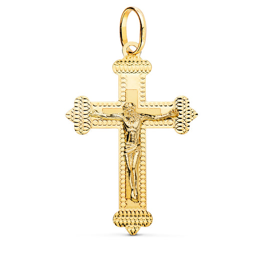 Cruz con Cristo Tallada 35 x 23 mm de oro amarillo 18K