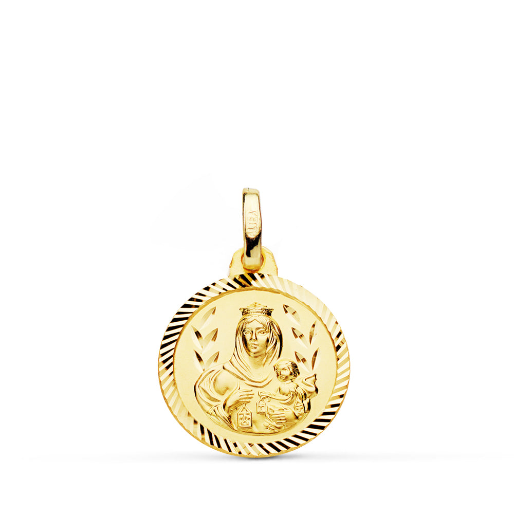 Medalla Virgen del Carmen Helice 16 mm de oro amarillo 18K