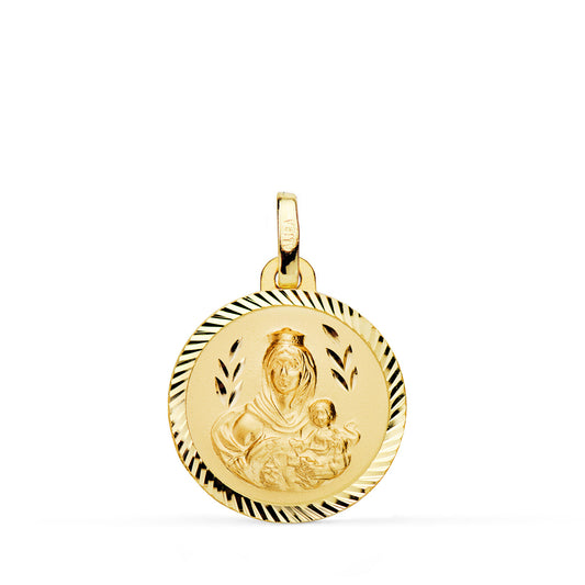 Medalla Virgen del Carmen Helice 18 mm de oro amarillo 18K