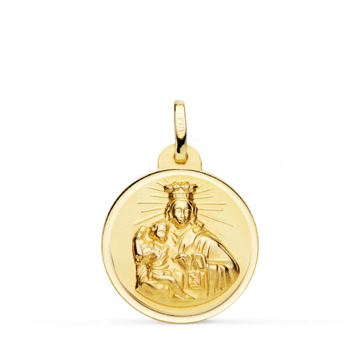 Medalla Virgen Maria del Carmen 24 mm de oro amarillo 18K