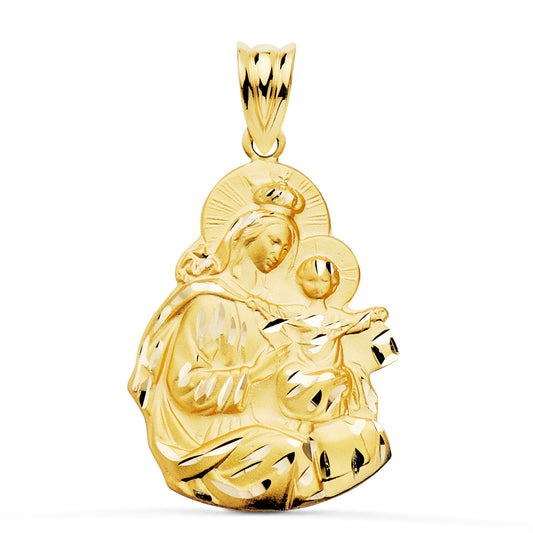 Medalla Virgen del Carmen Silueta Tallada 24 x 19 mm de oro amarillo 18K