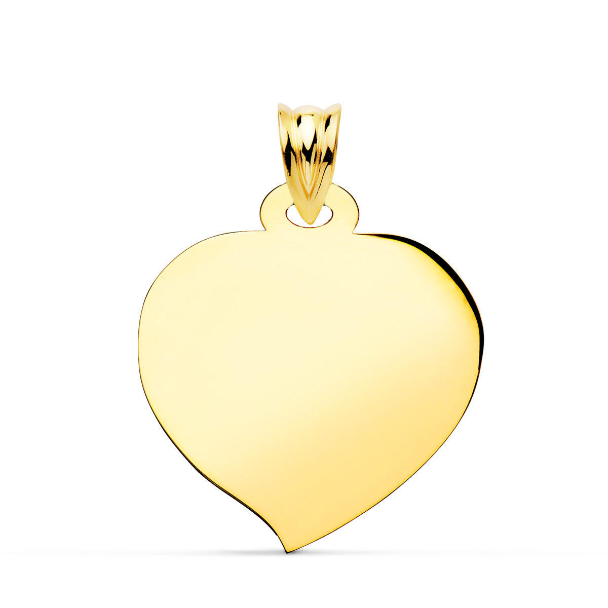 Placa Chapa Corazon Brillo 26 x 23 mm C. Amor de oro amarillo 18K