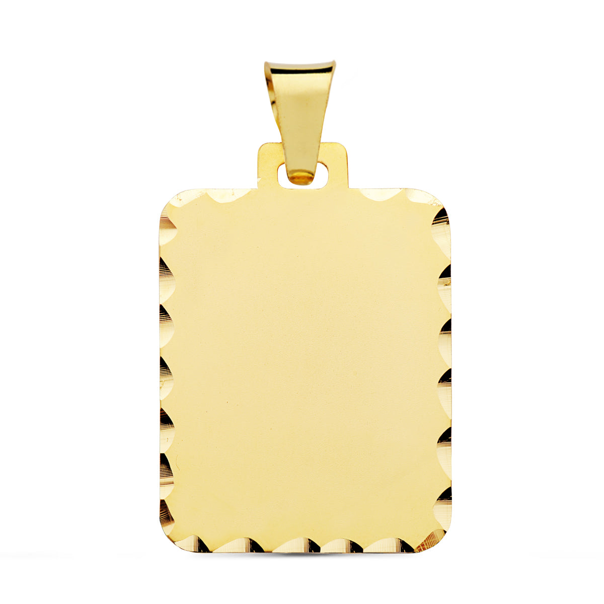 Placa Chapa Mate Tallada 28 x 20 mm de oro amarillo 18K