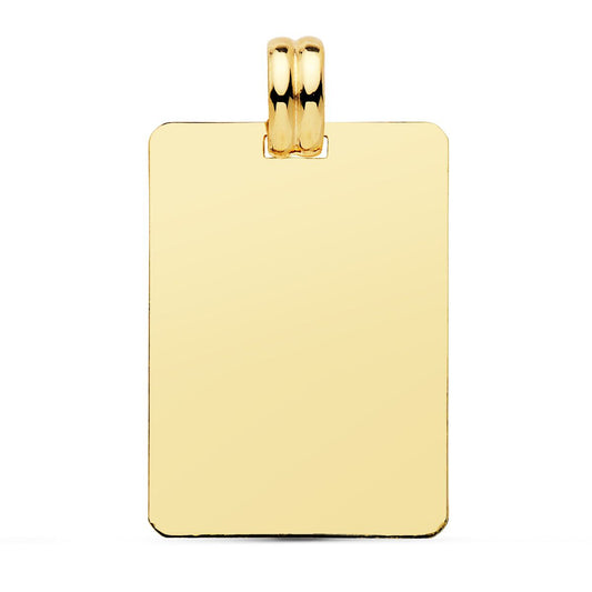 18K PLACA CHAPA ORO AMARILLO BRILLO LISA 28X20 MM