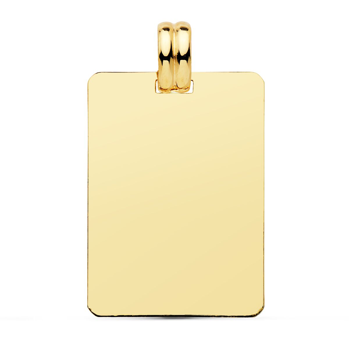 Placa Chapa Brillo Lisa 28 x 20 mm de oro amarillo 18K