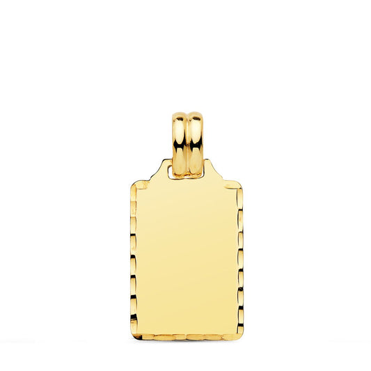 Placa Chapa Lisa Alto Brillo Tallada 20 x 14 mm de oro amarillo 9K