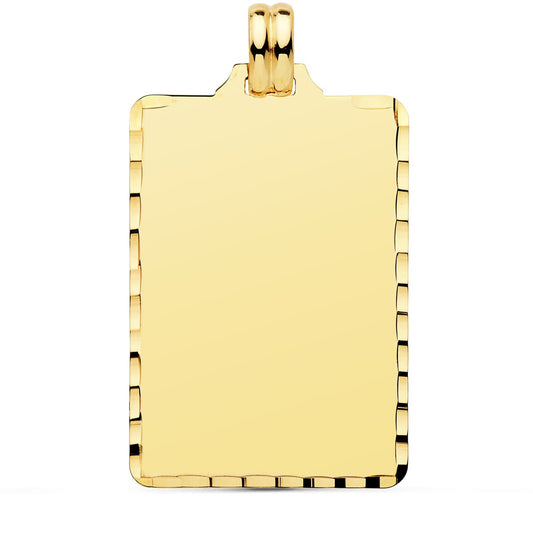 18K PLACA CHAPA ORO AMARILLO TALLADA 36X23 MM