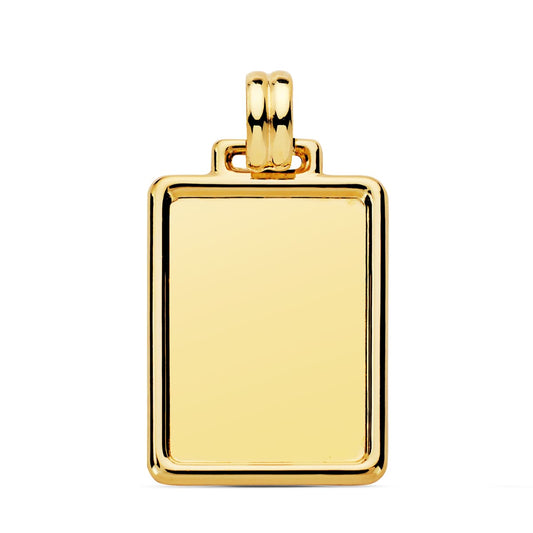 9K PLACA CHAPA LISA ORO AMARILLO EN BRILLO. MEDIDA: 29 X 20 MM