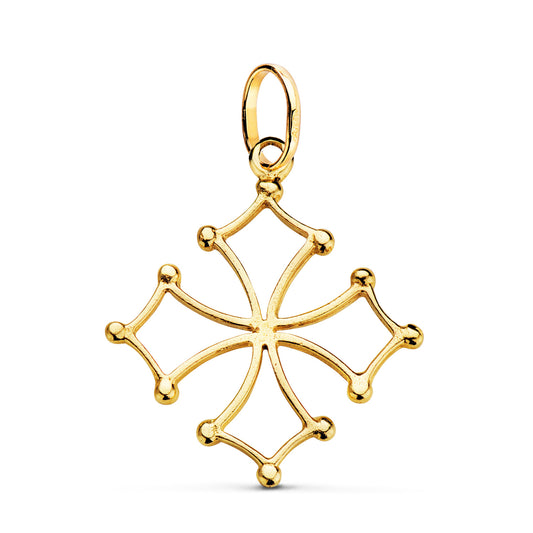 Colgante Cruz de Occitania . 28 x 24 mm de oro amarillo 18K