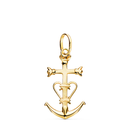 9K COLGANTE CRUZ DE LA CAMARGA ORO AMARILLO. 23 X 13 MM