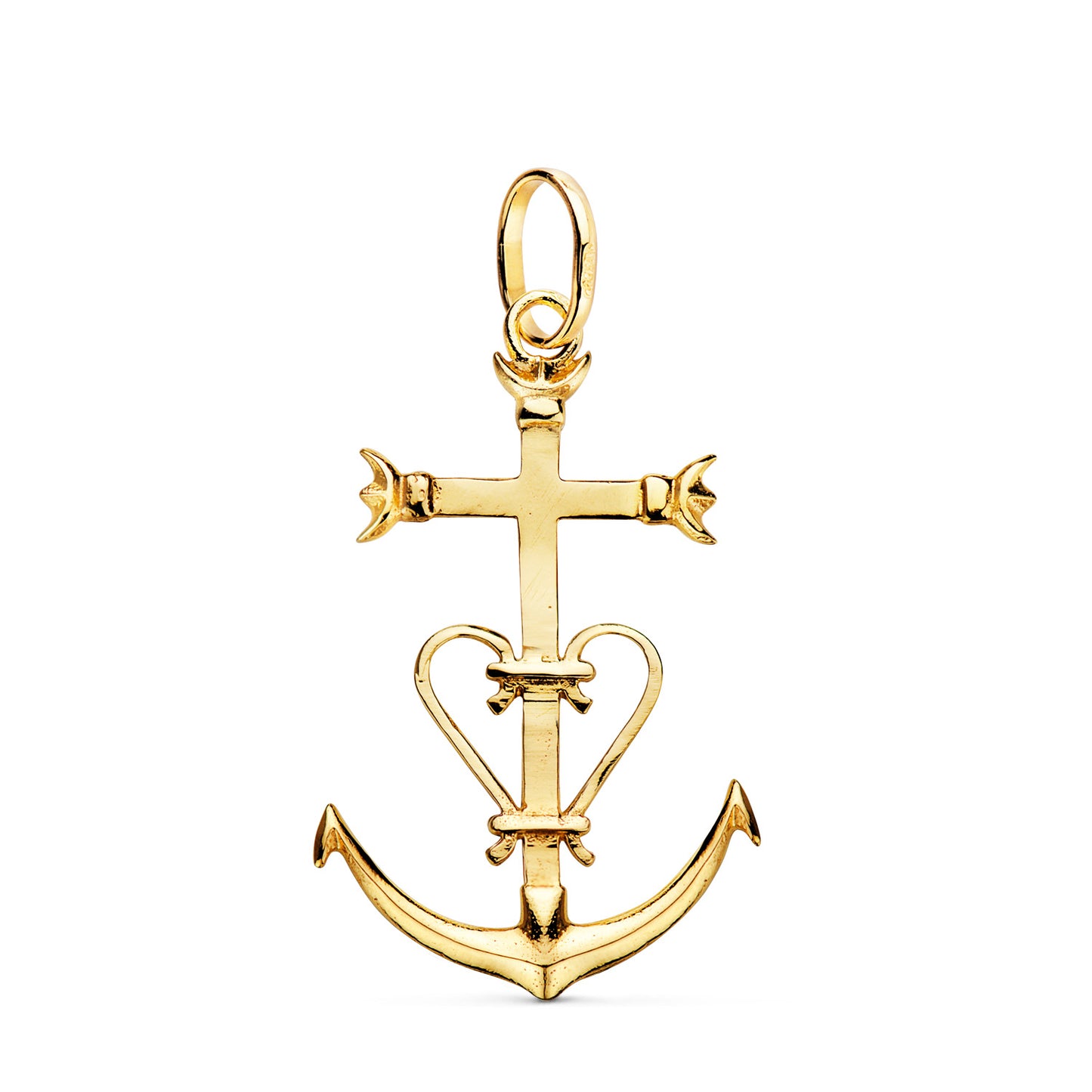 18K COLGANTE CRUZ DE LA CAMARGA ORO AMARILLO. 32 X 20 MM