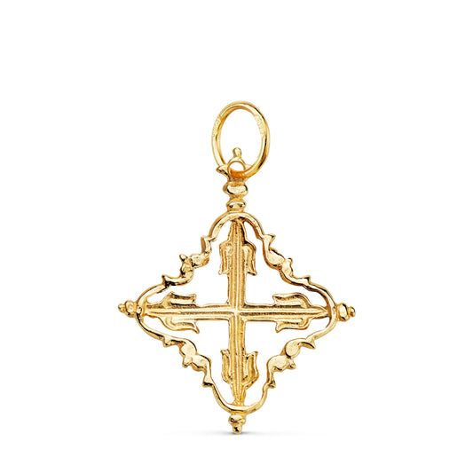 Colgante Cruz Mallorquina 26 x 22 mm de oro amarillo 18K