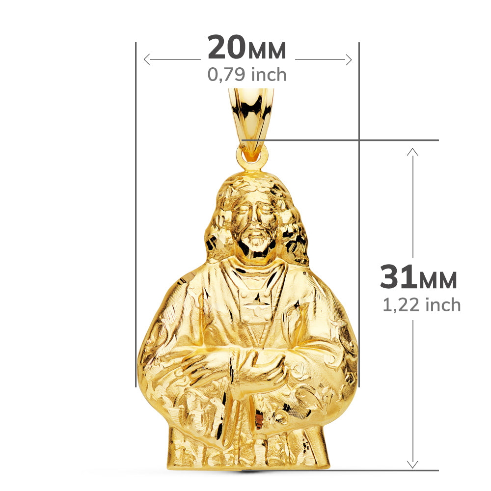 Colgante Medalla Silueta Cristo Medinacelli 31 x 20 mm de oro amarillo 18K