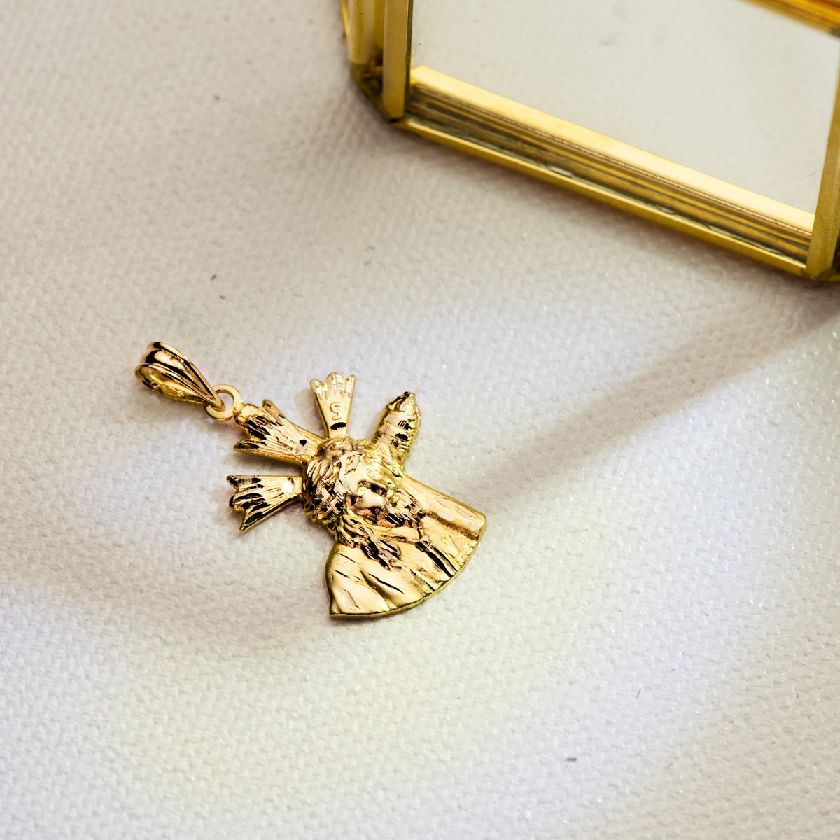 Colgante Cristo del Gran Poder Silueta 24 x 18 mm de oro amarillo 18K