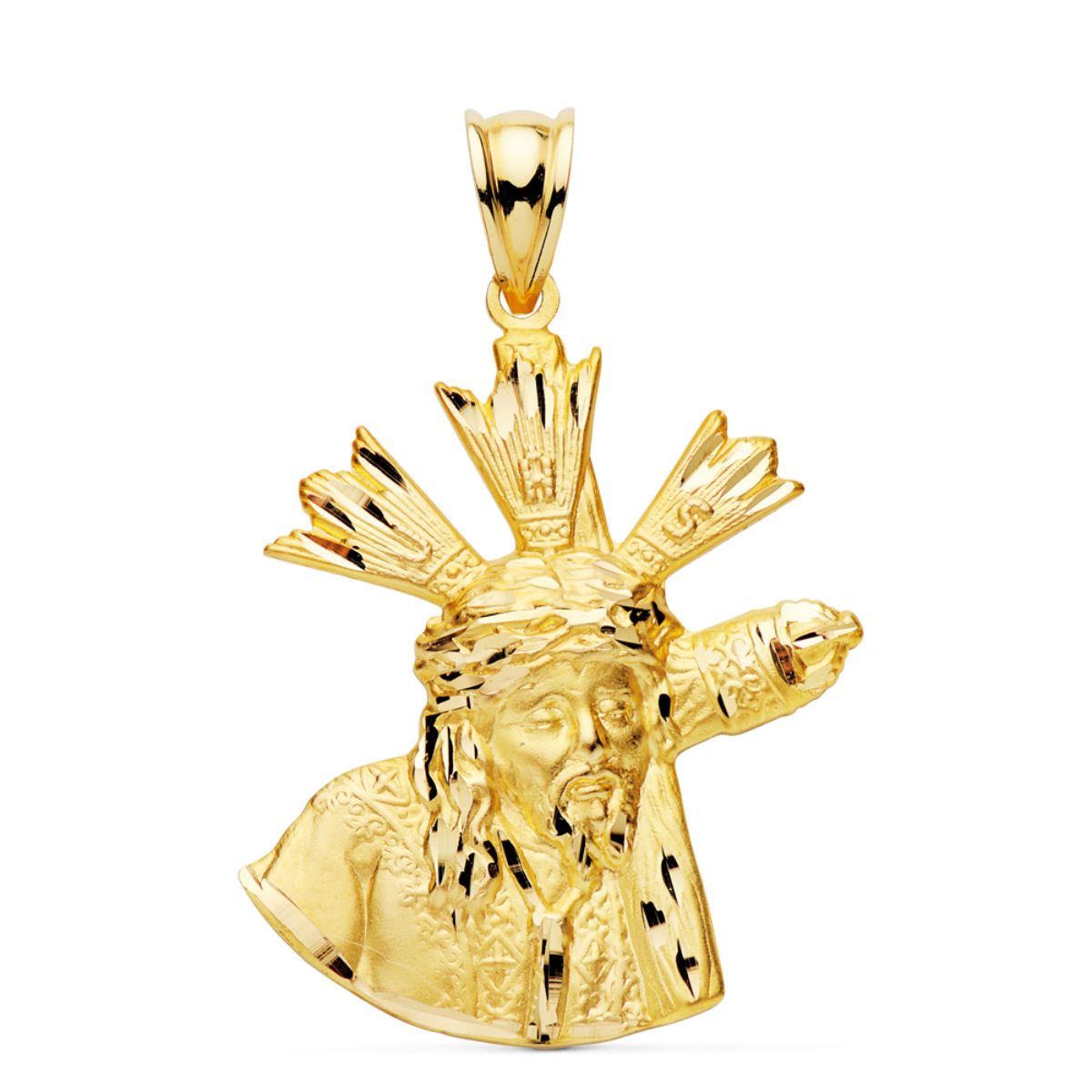 Cristo Gran Poder Silueta 28 x 24 mm de oro amarillo 18K